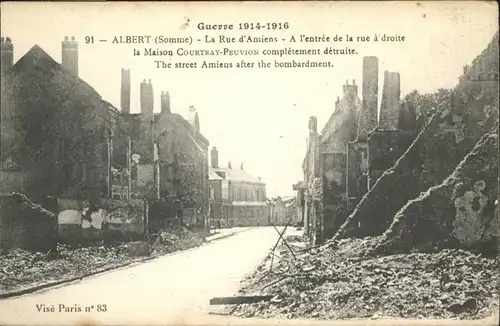 Albert Somme Rue Amiens / Albert /Arrond. de Peronne