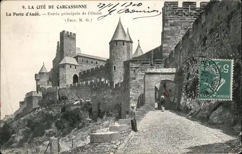 Carcassonne la Porte d'Aude Entree principale de l'Ouest / Carcassonne /Arrond. de Carcassonne