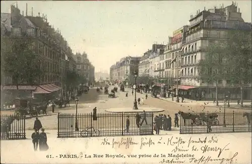 Paris la Rue Royale / Paris /Arrond. de Paris