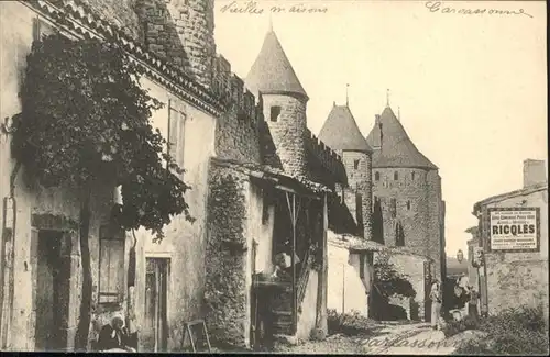 Carcassonne Vieilles maisons das les Lices / Carcassonne /Arrond. de Carcassonne