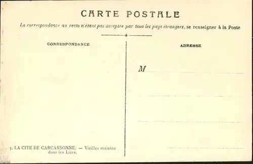 Carcassonne Vieilles maisons das les Lices / Carcassonne /Arrond. de Carcassonne