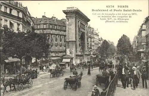 Paris Boulevard Poste Saint Denis Kutsche 