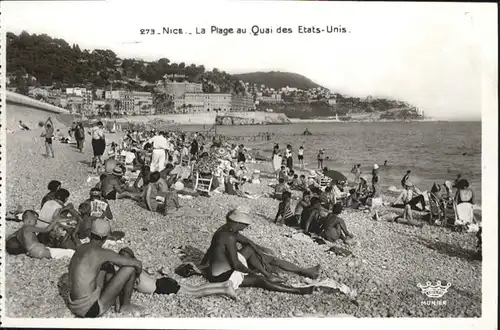 ca14366 Nice Alpes Maritimes Plage Quai Etats Unis Kategorie. Nice Alte Ansichtskarten