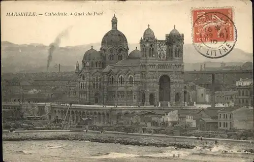ca14462 Marseille Cathedrale Quai Port Kategorie. Marseille Alte Ansichtskarten