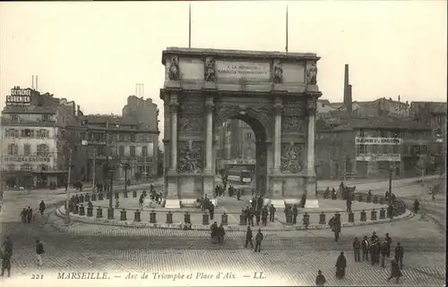 ca14520 Marseille Place Aix Kategorie. Marseille Alte Ansichtskarten