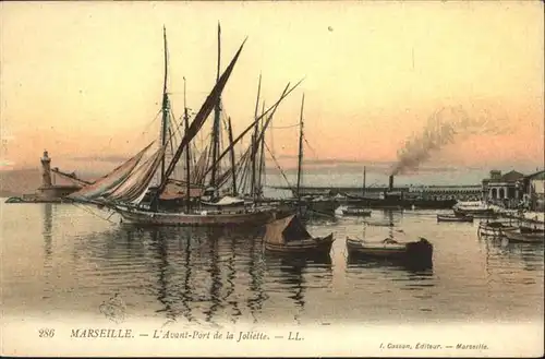 ca14525 Marseille Avant Port de la Joliette Schiff Kategorie. Marseille Alte Ansichtskarten