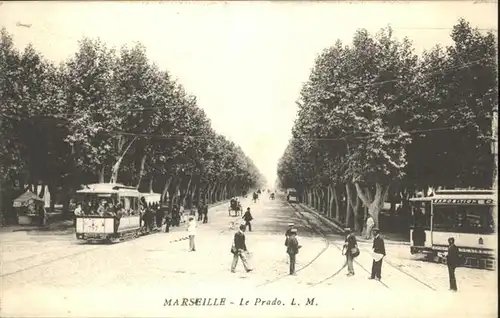 ca14530 Marseille Prado Strassenbahn  Kategorie. Marseille Alte Ansichtskarten