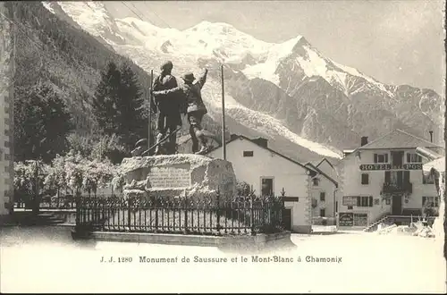 Chamonix Monument Saussure Mont Blanc Hotel Post