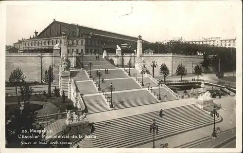 ca14756 Marseille Escalier Monumental de la Gare  Kategorie. Marseille Alte Ansichtskarten