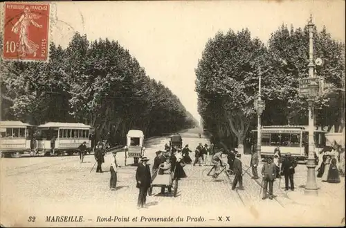 ca15128 Marseille Rond Point Promenade du Prado Strassenbahn  Kategorie. Marseille Alte Ansichtskarten