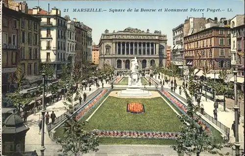 ca15171 Marseille Square Bourse Monument Pierre Puget Kategorie. Marseille Alte Ansichtskarten