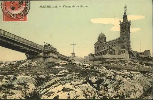 ca15461 Marseille Vierge Bruecke Kreuz  Kategorie. Marseille Alte Ansichtskarten