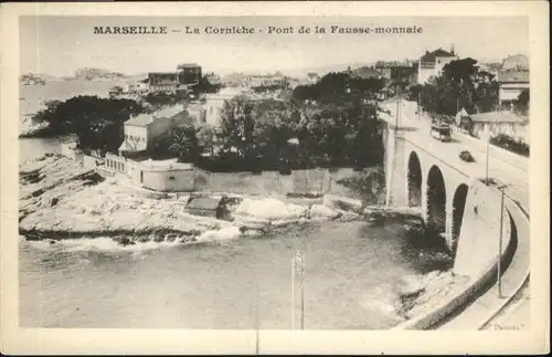 ca15488 Marseille Pont Fausse monnale Strassenbahn  Kategorie. Marseille Alte Ansichtskarten