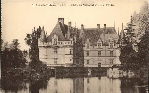 Azay-le-Rideau Cahteau national XVI`s. et l`Indre / Azay-le-Rideau /Arrond. de Chinon