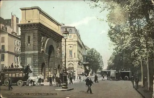 Paris Porte et Boulevard Saint-Martin / Paris /Arrond. de Paris