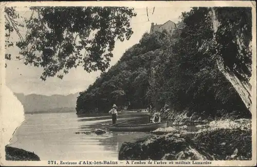 Aix-les-Bains a l ombre de l arbre ou meditait Lamartine / Aix-les-Bains /Arrond. de Chambery