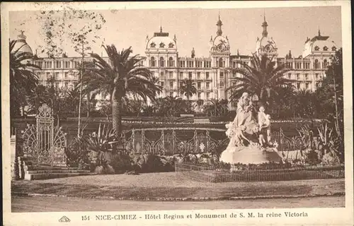 Nice Alpes Maritimes Cimiez Hotel Regina Monument Vikroria / Nice /Arrond. de Nice