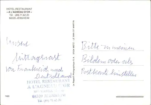 Jebsheim Jebsheim Hotel Restaurant a L'Agneau D'Or * / Jebsheim /Arrond. de Colmar