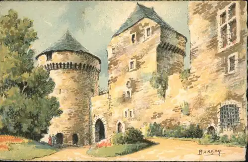 Lassay-les-Chateaux Lassay-les-Chateaux Cour Chateau Kuenstler Barday * / Lassay-les-Chateaux /Arrond. de Mayenne