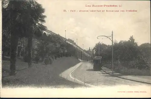 Pau Pau Avenue Leon-Say Boulevard Pyrenees Strassenbahn  * / Pau /Arrond. de Pau