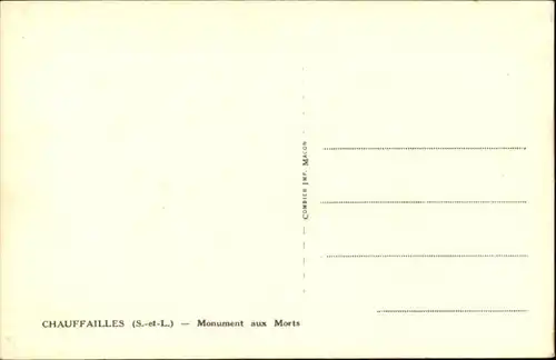 Chauffailles Chauffailles Monument Morts * / Chauffailles /Arrond. de Charolles