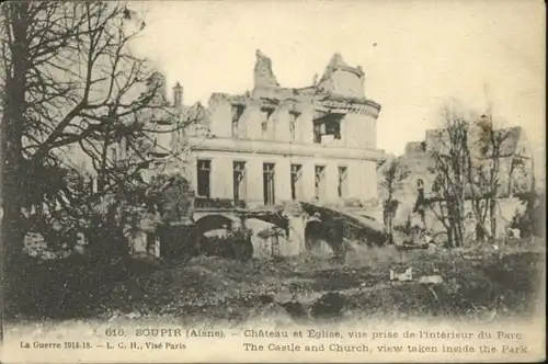 Soupir Soupir Aisne Chateau Eglise Parc Zerstoerung * / Soupir /Arrond. de Soissons