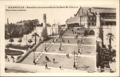 Marseille Marseille  Escalier monumental de la Gare St Charles * / Marseille /Arrond. de Marseille