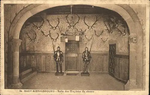 Haut-Koenigsbourg Hohkoenigsburg Salle Trophees de chasse / Orschwiller /Arrond. de Selestat-Erstein