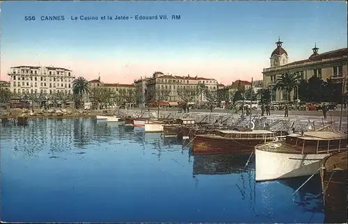 Cannes Alpes-Maritimes Casino et la Jetee Schiff  Kat. Cannes