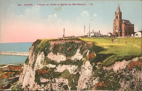 Dieppe Seine-Maritime Falaise du Pollet Eglise Bon Secours Kat. Dieppe