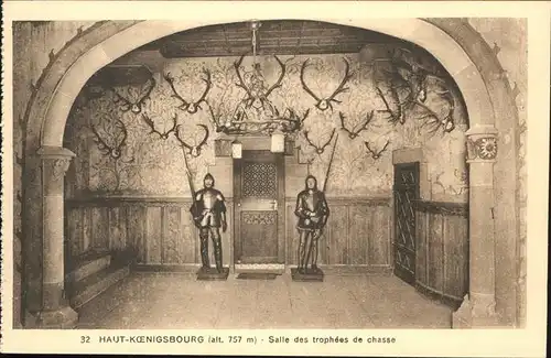 Haut-Koenigsbourg Hohkoenigsburg Salle des Trophees Chasse / Orschwiller /Arrond. de Selestat-Erstein