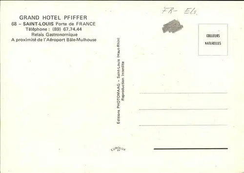 Saint-Louis Elsass Grand Hotel Pfiffer Kat. Saint-Louis