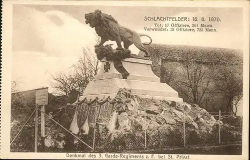 Saint-Privat Largentiere Denkmal 3 Garde regiments Kat. Saint-Privat