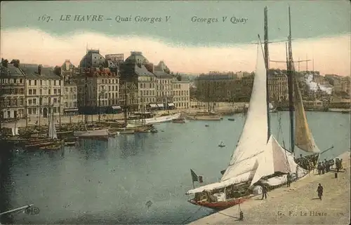 Le Havre Quai Georges V Segelboote Kat. Le Havre