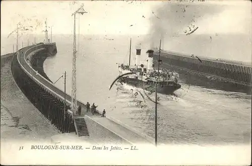 Boulogne-sur-Mer Dans les Jetees Kat. Boulogne-sur-Mer