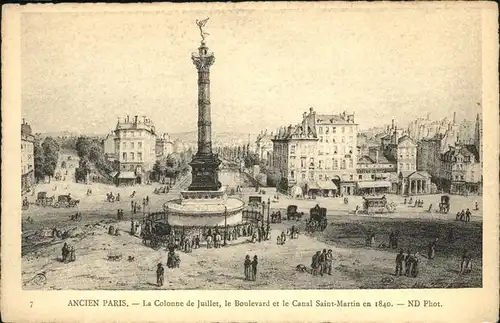 Paris La Colonne de Juillet
Boulevard et Le Canal Saint-Martin Kat. Paris