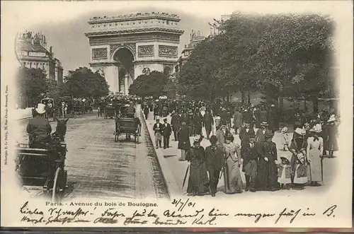 Paris Avenue du Bois de Bologne Kat. Paris