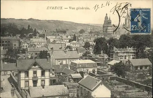 hw07215 Evreux Vue generale Kategorie. Evreux Alte Ansichtskarten