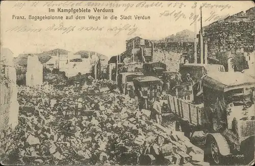 Verdun Meuse Franz. Bagagekolonne Kat. Verdun