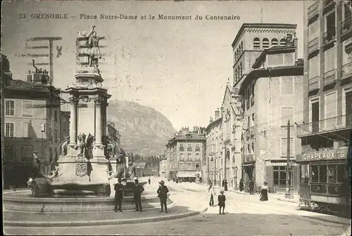 Grenoble Place Notre Dame Monument du Centenaire Brunnen Kat. Grenoble
