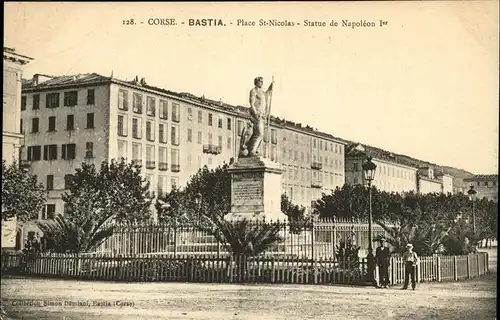 Bastia Place St Nicolas Statue Napoleon Kat. Bastia