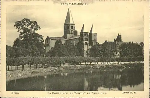 Paray-le-Monial Bourbinge Pont Basilique Kat. Paray-le-Monial