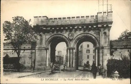 La Rochelle Charente-Maritime Porte Saint Nicolas Kutsche Kat. La Rochelle