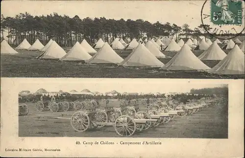 Chalons Vienne Camp Campement Artillerie Kat. Chalons