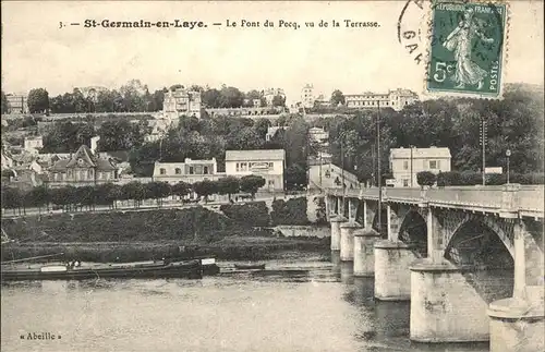 Saint-Germain-en-Laye Bruecke Schiff Kat. Saint-Germain-en-Laye