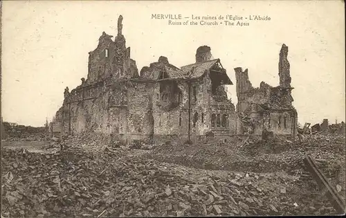 Merville Nord Ruines of the Church Kat. Merville