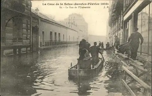 Levallois-Perret Crue de la Seine Rue de L Universite Kat. Levallois-Perret