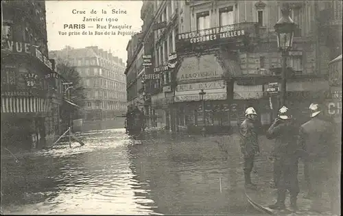 Paris Crue de la Seine Rue Pasquier Kat. Paris