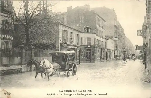 Paris Crue de la Seine Rue Lourmel Kat. Paris