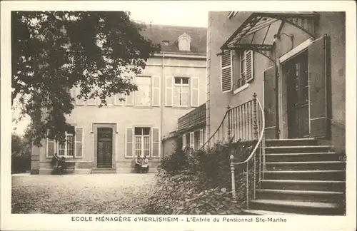 Herrlisheim Ecole Menagere Pensionnat Ste-Marthe Kat. Herrlisheim